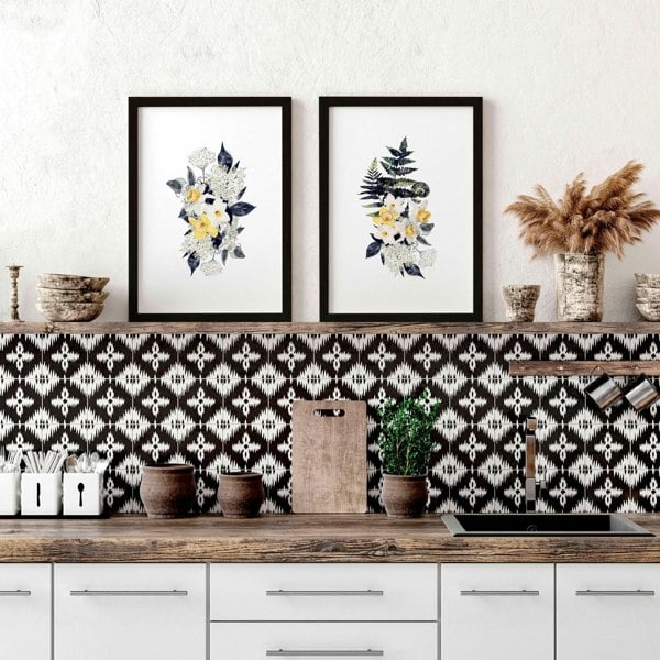 Kitchen prints for walls | set of 2 wall art prints