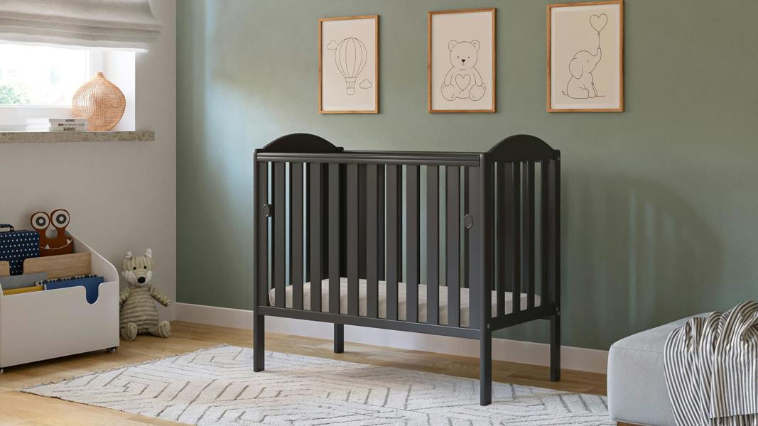 Viculii Waffi Space Saver Cot Black with Bamboo Mattress