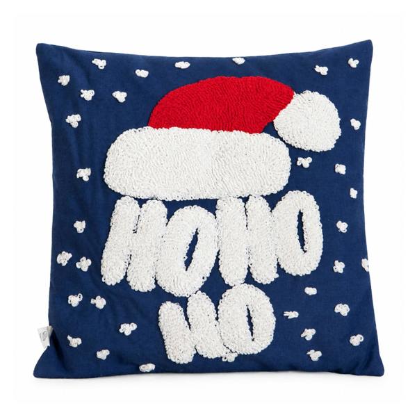 Samuel Alexander 44cm Dark Blue Ho Ho Ho Santa Hat Soft Christmas Decorative Cushion