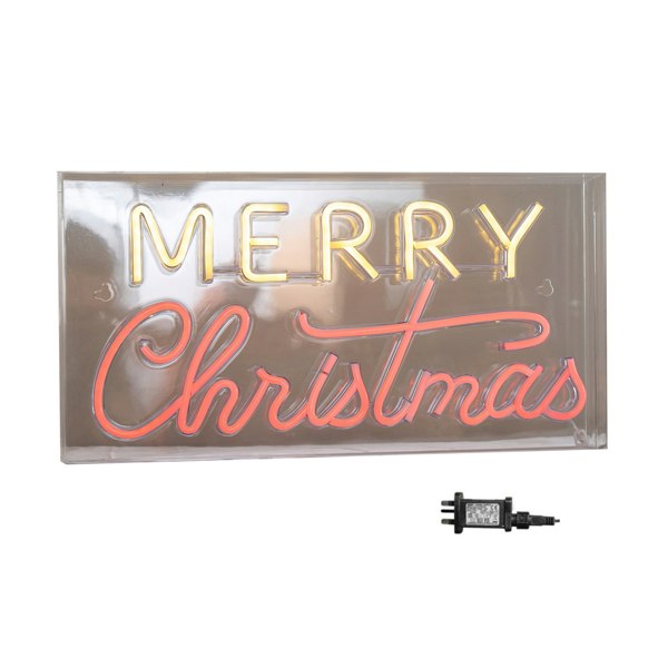 Samuel Alexander 43cm Light up Merry Christmas Neon Flex Sign in Warm White and Red