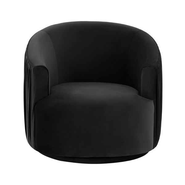 Furniture Edit London Black Pleated Swivel Chair