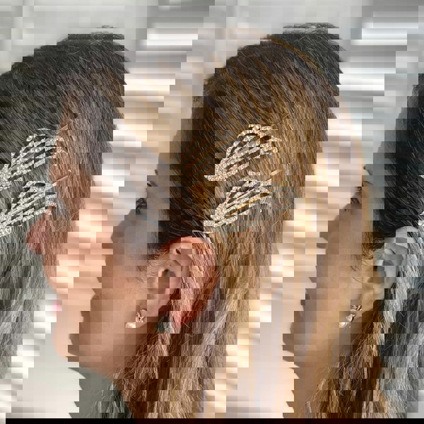 Gold Hair Slides Set Art Deco - As Seen in Hello!