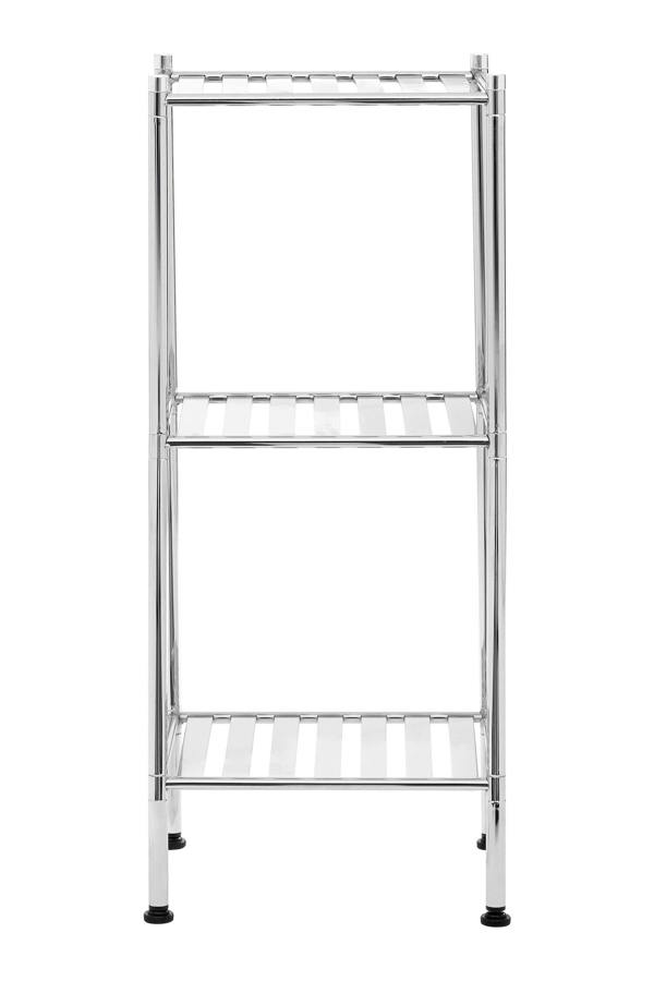 Maison by Premier Micah 3 Tier Chrome Shelf Unit with Rubber Feet