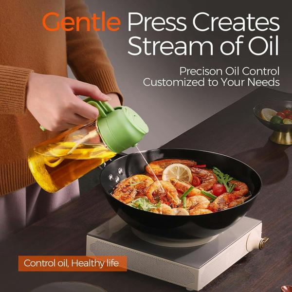 Dyzi Olive Oil Sprayer And Pourer 470ml Plastic Kitchen Bottle