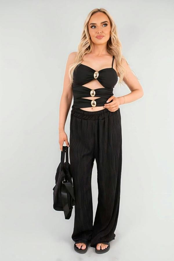 Madelyn Cut Out Sleeveless Bodysuit - Black