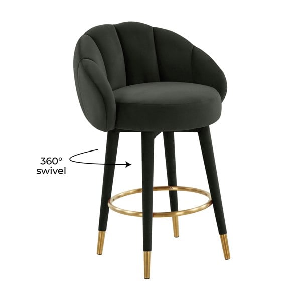 Furniture Edit Myla Black Swivel Counter Bar Stool