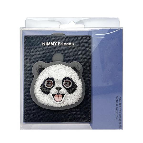 Nimmy Friends Nimmy Big Eye Cute Pet Travel Panda Face Card Sleeve Holder Black - N-XDY-KT-06-A