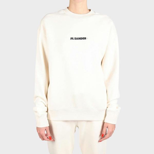 Jil Sander Terry Logo Sweatshirt Cream