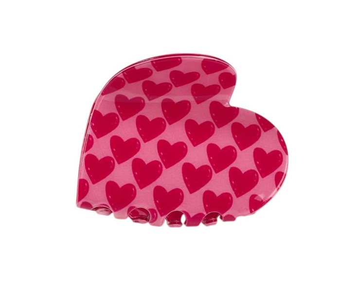 Gold Trip Loveheart Pink Claw Clip