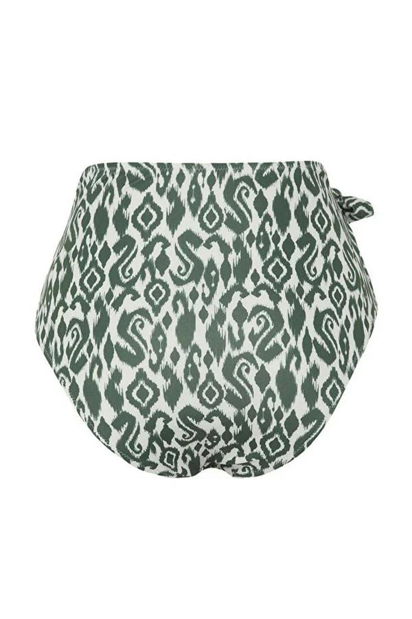 WOVCOR Ethnic Patterned Tie-Up Hipster High-Waisted Bikini Bottom
