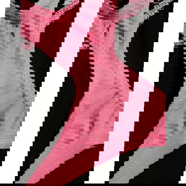 Pink Nike sports bra with black trim, lace, girls medley logo medalist swimsuit