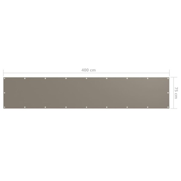 Berkfield Balcony Screen Taupe 75x400 cm Oxford Fabric