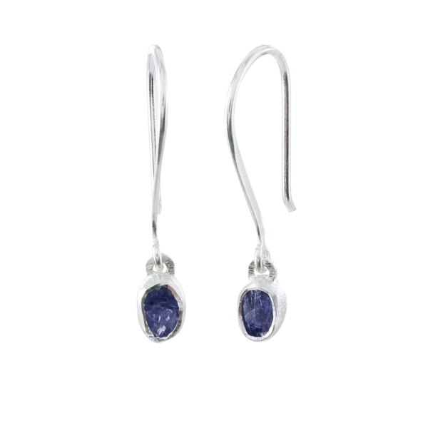 Sterling Silver Rough Stone Drop Earrings - Reeves & Reeves