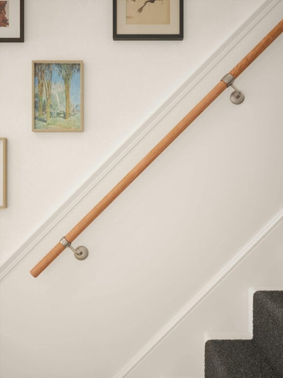 Handrails Direct Stoneleigh Red Oak Straight Flight Handrail