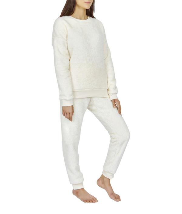 Smart Living Ladies Fleece Hoodie & Jogger Set - Cream