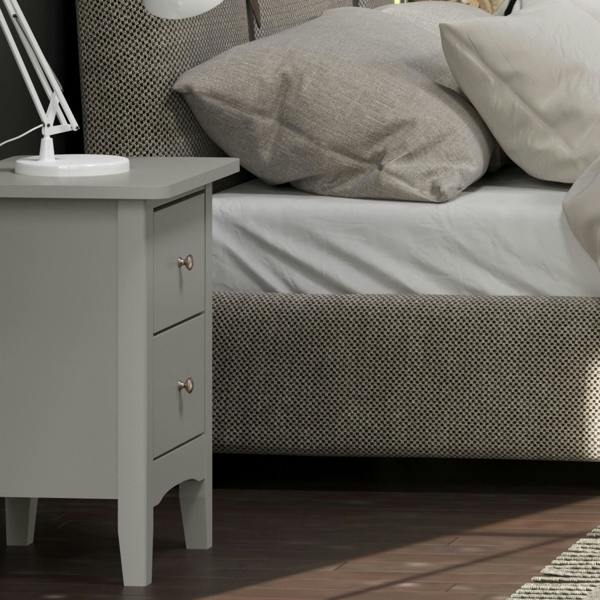Core Products Set of 2 Como Grey 2-Drawer Bedside Cabinets