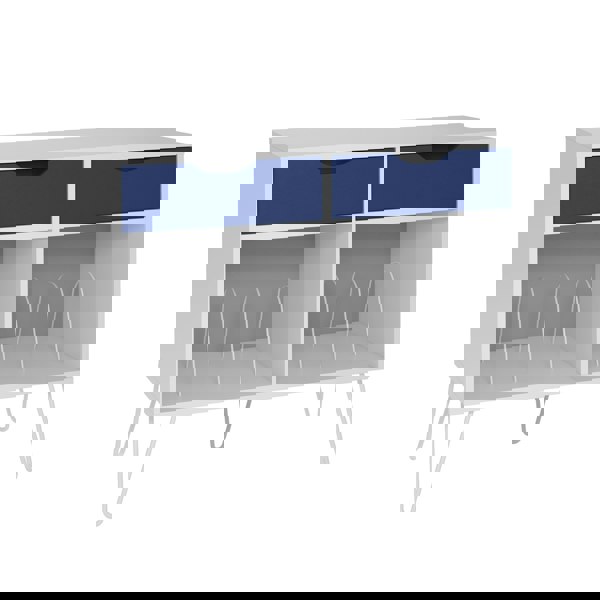 Dorel Home Condord Turntable Stand with 2 Drawers White / Blue