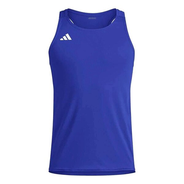 Adidas Adizero Essentials Mens Running Singlet Vest Blue IX2855