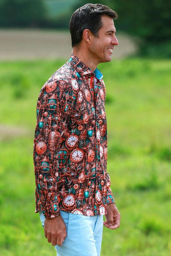 CLOCKWORK CORE PRINT SHIRT – Premium Men's Patterned Shirt by Claudio Lugli | Bold Design, Tailored Fit, Best Printed Shirts