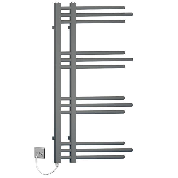 MYHOMEWARE Anthracite Grey 500mm Wide 900mm High Sydney Designer Pre-Filled Electric Towel Rail Bathroom Radiator