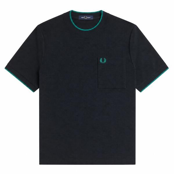 Fred Perry Pocket Detail Piqué T-Shirt Navy