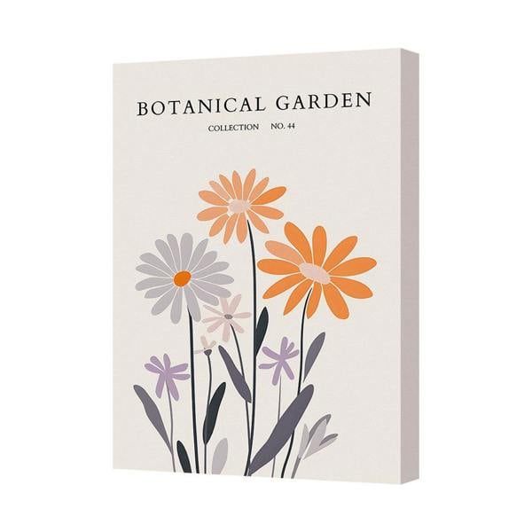 Benjamin Tate Design Botanical Garden Floral Canvas Art Print With Deep Wooden Frame Handmade UK