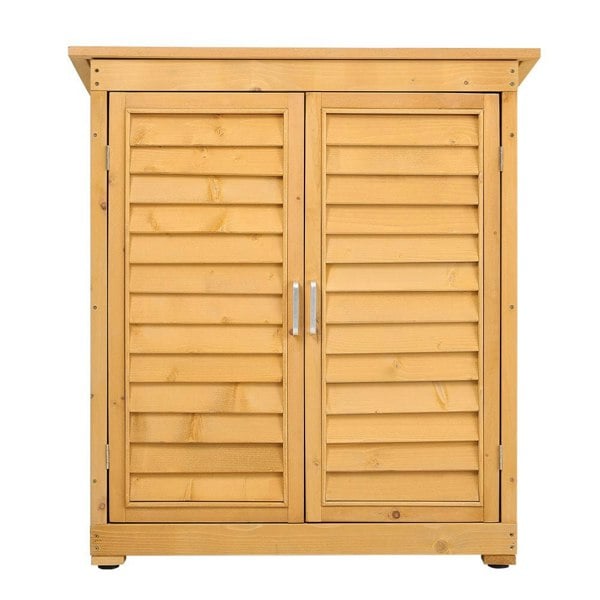 97cm H Outdoor Solid Wood Storage Cabinet Garden Tool Shed Garden Sheds Living and Home