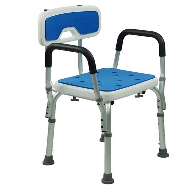 Gr8 Home EVA Padded Shower Chair Adjustable Bath Seat Senior Disabled 120kg With Arms Aid