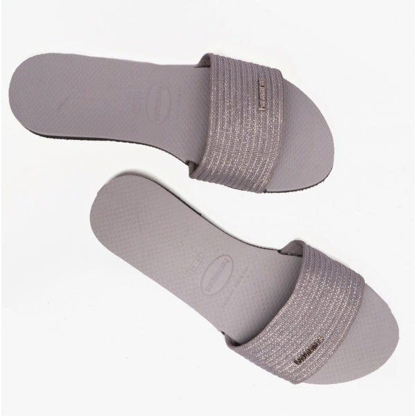 Havaianas HAV YOU MALTA METALLIC City Womens Sliders Ice Grey