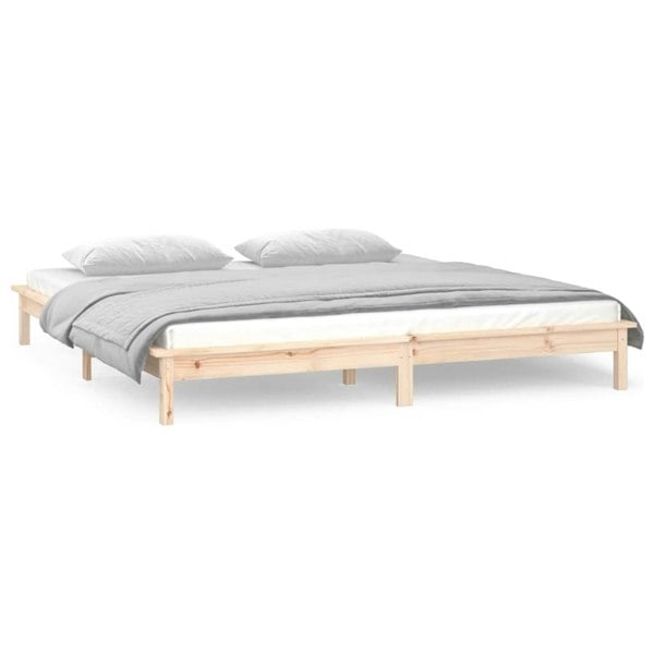 Berkfield LED Bed Frame 140x200 cm Solid Wood