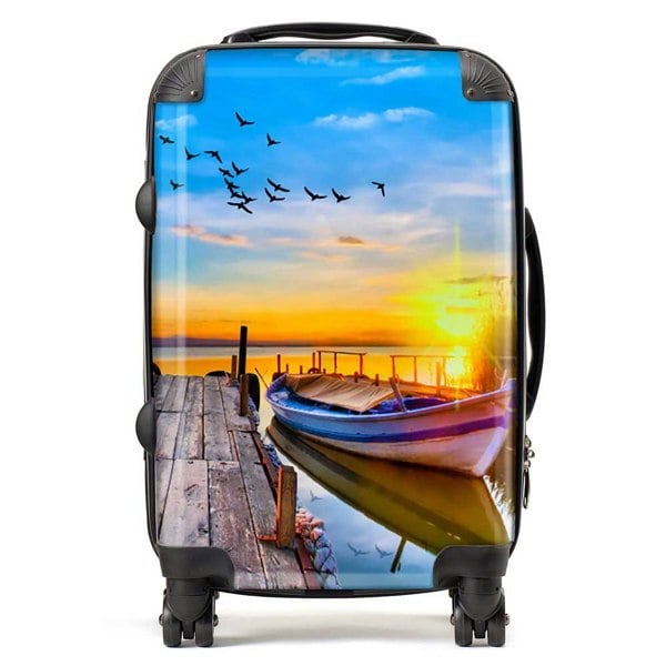 Warren Reed Sunset Of Colours At The Lake Suitcase