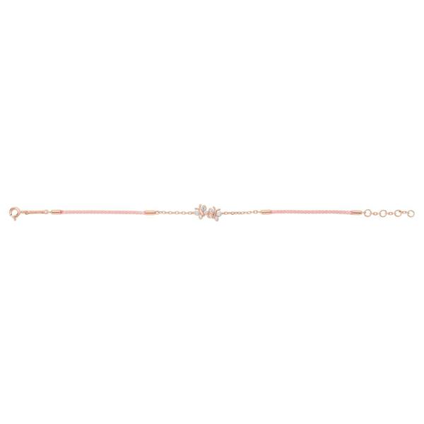 BLOOMTINE Enchanting Flutterfly™ Rose Gold Vermeil Silk Cord Butterfly Bracelet