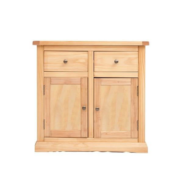 Lucca Waxed 2 Drawer 2 Door Sideboard Brass Knob