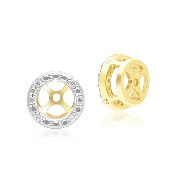 Gemondo Classic Halo Diamond Ear Jacket Earrings in 9ct Yellow Gold