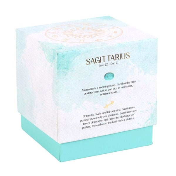 Something Different Sagittarius Ylang Ylang & Amber Turquoise Chips Scented Candle - Blue/Brown