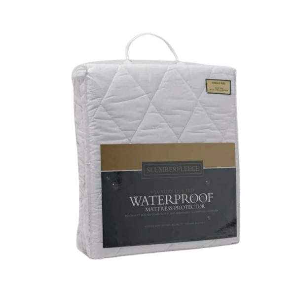 Slumberfleece Luxury Quilted Waterproof Mattress Protector - Down & Cotton