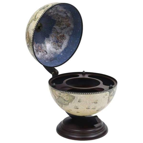 Berkfield Tabletop Globe Bar Wine Stand Eucalyptus Wood Green
