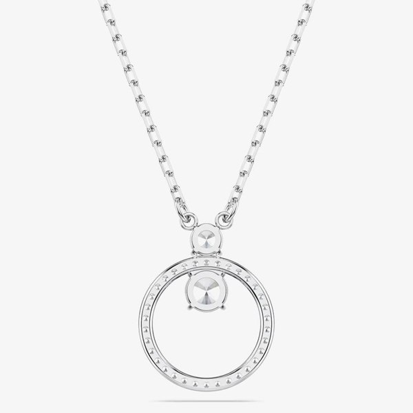 Swarovski Constella Rhodium Plated White Circle Necklace 5692261