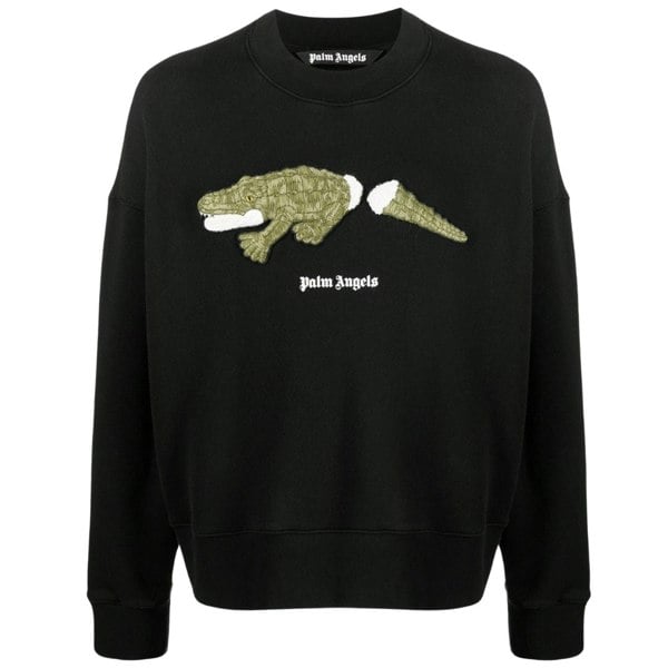 Palm Angels Croco Logo Black Jumper XS