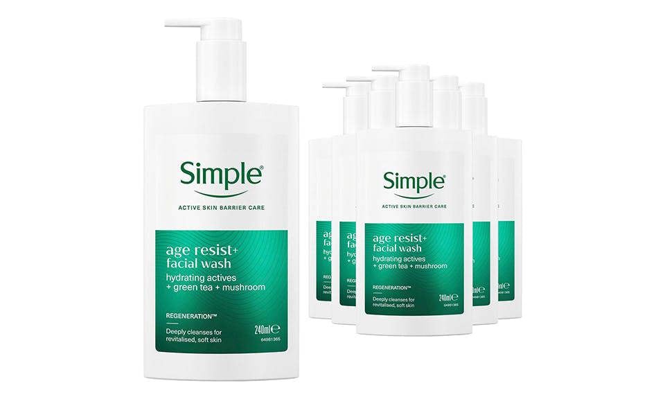 Simple Age Resist+ Facial Cleanser Anti-Ageing Hydrating Face Wash, 240ml