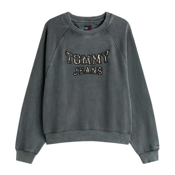 Tommy Jeans Womens/Ladies Leopard Print Logo Sweatshirt - Black - 