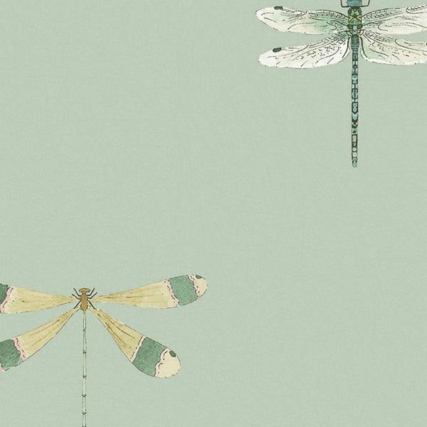 Sophie Allport Watercolour Dragonfly Pale Sprig Wallpaper