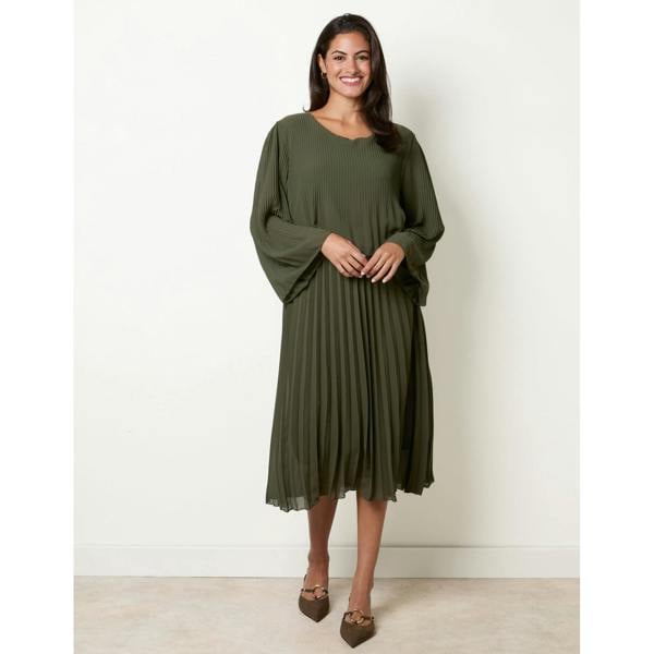 Blue Vanilla Chiffon Pleated Dress