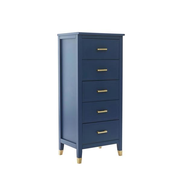 Palazzi 5 Drawer Narrow Chest Blue H116 W50 D40cm