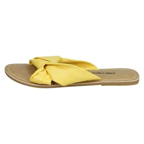 Leather Collection Ladies Leather Collection Knot Vamp Mule Sandals