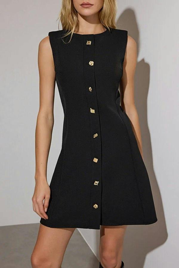 WOVCOR Mini Woven Dress with Accessory Details
