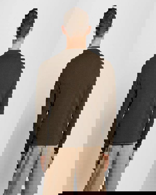 Lyle & Scott Cotton Crew Neck Mens Jumper - Y176 Ebony | CHO | Designer Mens Crew Neck Jumpers