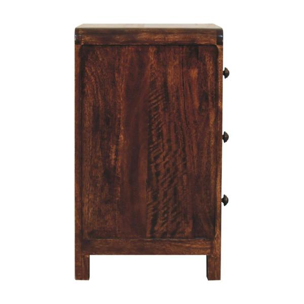 Artisan Furniture Solid Wood California Walnut Naya Bedside, 3 Drawers, Brown