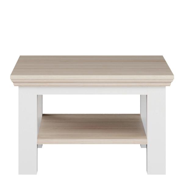 Furniture To Go Pontypool Small Coffee Table with Shelf in White and Riva Oak