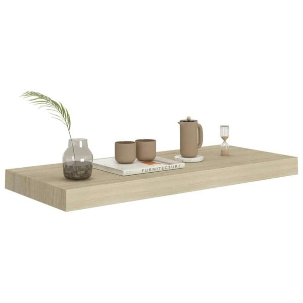 Berkfield Floating Wall Shelf Oak 60x23.5x3.8 cm MDF